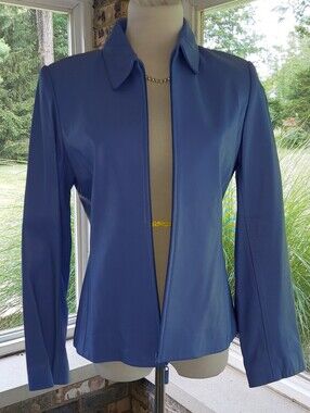 Vintage Dana Buchman Blue Women's Lambskin Jacket Stunning Color 8